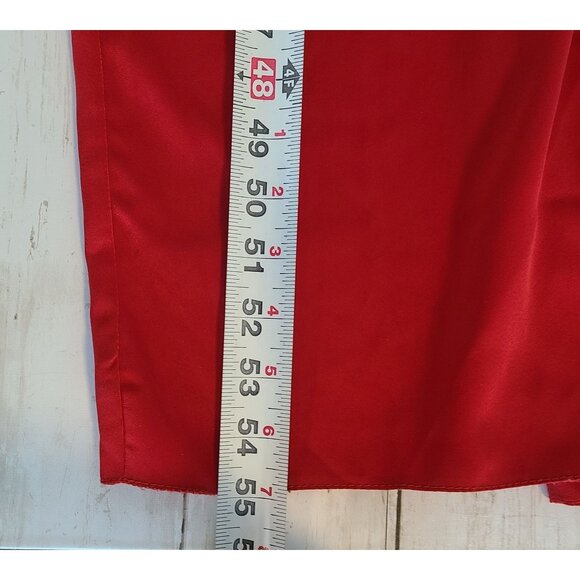 ASOS Satin One Shoulder Strappy Red Maxi Dress w/ Slit NEW 4 Dance Party Formal - Picture 7 of 11